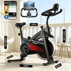 Bicicleta Spinning Ergométrica com Bluetooth Monitor Profissional Tapete para Sport e Fitness na Academia Mecânica 15kg