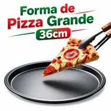 1, 2 ou 3 Forma de Pizza Assadeira Grande 36cm 1.000ml Antiaderente Teflon Não Gruda Fácil de Limpar