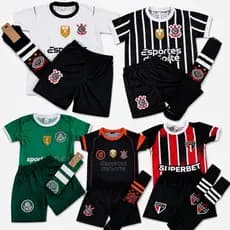 conjunto de time infantil + meião nacionais