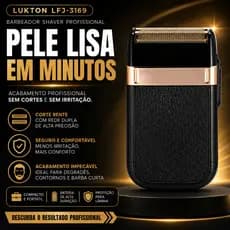 Barbeador Shaver Profissional LUKTON LFJ-3169 Acabamento Rente Degradê Barba Recarregável