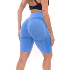 Bermuda  Short Academia  Esportiva Levanta Bumbum Yoga Elástica Bem Feminina Cintura Alta C24