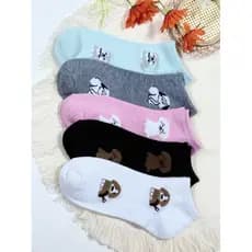 Kit 6/12 Pares Meia Feminina Sortida 35-40 | Meia Soquete Cano Baixo Estampada Confortável