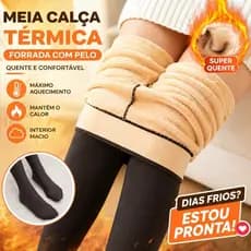Meia Calça Térmica Peluciada Translúcida de Lã 220g | Super Quente e Confortável
