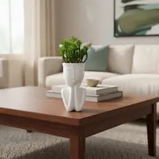 Vasinho com Suculenta Rosto Menina Mini Vaso Plantas Plantinhas Cacto Planta Artificial Suculentas Artificiais Decoração