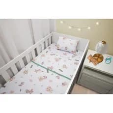 Kit Completo Berço Edredom Lençol e Fronha Disney Mickey Minnie Ursinho Pooh Algodão Infantil