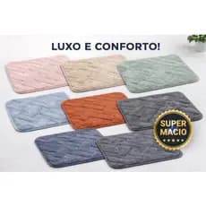 Tapete Conforto Antiderrapante Para Banheiro, Corredor, Cozinha, Sala, Super Macio 58x38 Cores