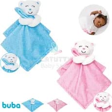 Naninha para Bebê Ursinho Buba Antialérgica Pelúcia Macia Soninho Bebe Azul Rosa
