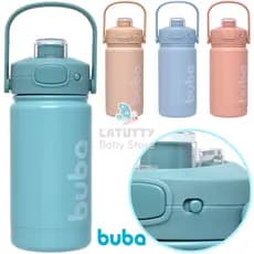 Garrafa Térmica Infantil Buba 350 ml Com Trava De Segurança Tampa Higiênica Alça De Silicone Lançamento Buba Garrafinha
