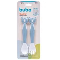Kit Talheres Buba Coala Azul Colher Flexível Colher Bebe Garfo Garfinho Introdução Alimentar Talher Infantil Menino