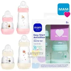 Kit 2 Mamadeiras MAM Easy Start 130ml E 260ml Anticólica Original Bico Silicone Skinsoft RN Bebê +2 Meses