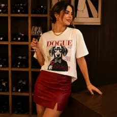 Camiseta Feminina DOGUE T Shirt Estilosa Estampada 100% Algodão Blusinha Modinha