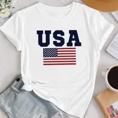 Camiseta T-shirt Feminina Basica Algodão 100% Camisa Casual EUA Promoção Gola Redonda