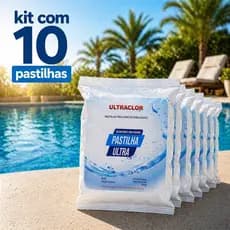 Pastilhas De Cloro Ultraclor Kit Com 10 Pastilha Para Piscina em Tablete c/ 200g