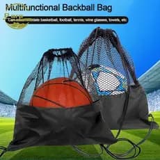 PARPERTY1 Bolsa De Malha Com Capa De Basquete , Mochila Portátil Para Armazenamento De Bolas , Preta