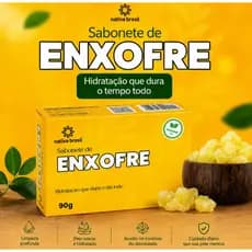 Sabonete De Enxofre 90 Gr - Nativa Brasil Controle da Oleosidade Antisséptico e Limpeza Profunda
