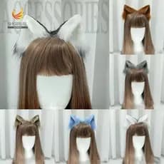 SHGIRLRL Orelhas De Animais Headwear , Orelha Lolita Gato Grampos De Cabelo De Lobo Pelúcia Cosplay Acessórios