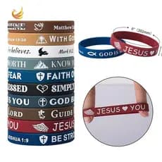 SHGIRLRL 10 Peças Pulseira De Verso Da Bíblia Diária Cristã , Pulseiras Inspiradoras De Silicone De Borracha