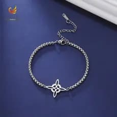 SHGIRLRL Colar Com Pingente De Nó De Bruxa De Bruxaria , Pulseira Durável De Aço Inoxidável