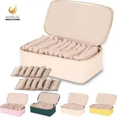 Armazenamento De Brincos SHGIRLRL , Couro PU Com 6/12 Unidades De Bolsas Pequenas , Caixa De Joias De Viagem , Portáteis
