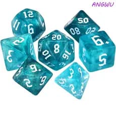 ANGWU Esculpido Padrão Conjunto De Dados 7 Pçs/set Brinquedo Jogos De Tabuleiro Número RPG Aventureiro D4 D6 D8 D10 7-Di