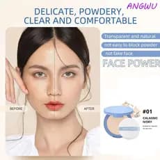 Creme Em Pó De Configuração ANGWU , Prensado Fosco À Prova D'água Para Controle De Óleo Facial Iluminador