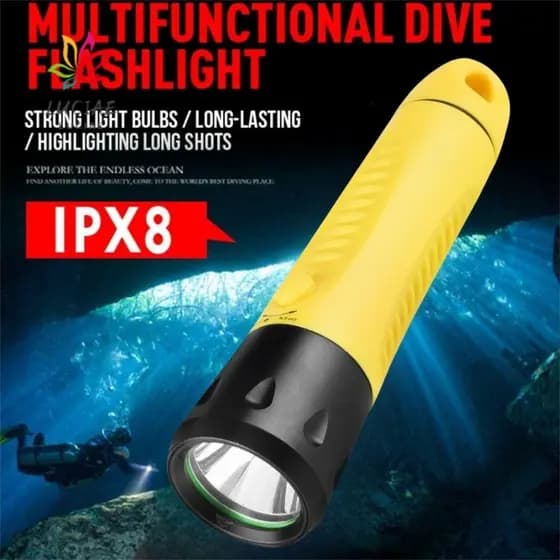 Iluminação Subaquática LUCIAE , Lanterna De Mergulho À Prova D'água 1200LM IPX8 , Submersível De Luz Forte L2