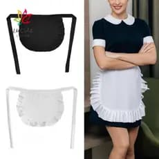LUCIAE 1 Peça Avental De Cintura , Preto E Branco , Garçonete , Estilo Empregada , Aventais De Cozinha , Fantasia De Cos