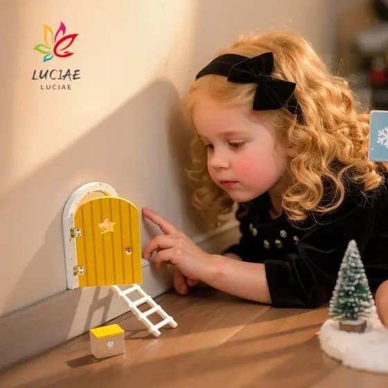 LUCIAE Porta De Elfo De Fada , Enfeites Artesanais , Decoração De Parede De Sala , Desenho Animado , Mini Decorações De