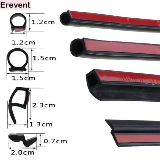 Tira Vedação SUNSET Universal para Porta Carro, Borracha Adesiva Isolante Contra Ruído Poeira