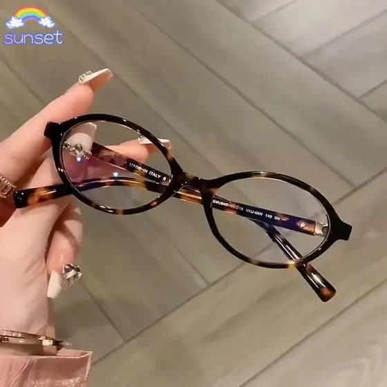 Óculos Anti-Luz Azul SUNSET , Redondos Ultraleves De Proteção Para Os Olhos Com Armação De Bloqueio PC