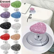 Botão De Pressão Do Tanque De Vaso Sanitário SUNSET , De Diamante Em Forma De Coração , Superior Adesivo De Descarga