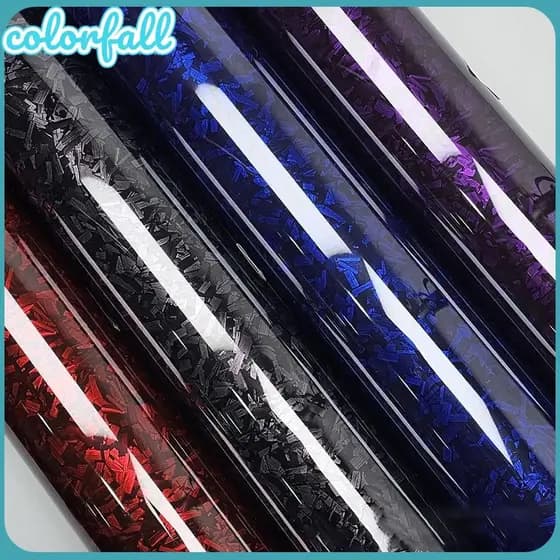 Adesivos Para Carroceria De Motocicleta COLORFALLC , Filme De Vinil De Fibra De Carbono Forjado Com Efeito Fosco 6D