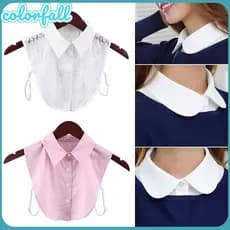 COLORFALLC Camisa Gola Falsa Grão De Leopardo Mulheres Homens Lapela Moda Vintage Blusa Destacável