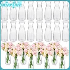 COLORFALLC Vaso De Flores De Plástico , Buquê Hidropônico DIY Suprimentos Vasos Listrados , Plantas Para Decoração De Me