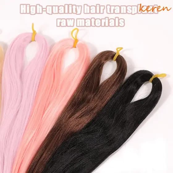 Kerenaa BJD Linha De Cabelo Diy Cores Leite Seda Anti-Mohair Peruca Artesanal Gancho Tramas Preto Falso