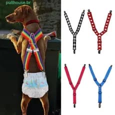 Alça Anti-Queda Com Suspensório Para Cães PULLHOUSE , Clipe De Calças Fisiológicas Animais De Estimação De Poliéster Col