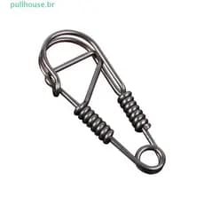 Clipe De Pressão De Fio De Aço Inoxidável PULLHOUSE , Chaveiro De Bloqueio Duplo Com Fecho De Gancho Mosquetão Exclusivo