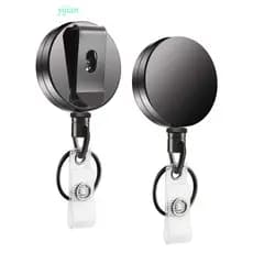 YIJIAN Badge Reel Metal Nome Tag Card Pull Retractable Zinco Liga De Clip Porta Crachá