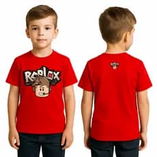 Camiseta Infantil Roblox Gamer Jogo Estampa Frente e Costas Menino