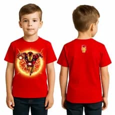 Camiseta Infantil Homem de Ferro Marvel Estampa Frente Herói Menino