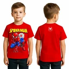 Camisa Infantil Homem Aranha Spider Man Estampada Confortável Meninos 2 a 14 Anos
