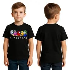 Camiseta Among Us Infantil Preta Estampa Impostors Roupa Gamer Criança