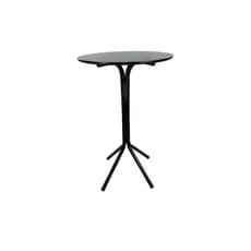 Mesa Bistrô Alta Redonda Preta - Mesa Dobrável para Bar, Restaurante, Varanda e Eventos