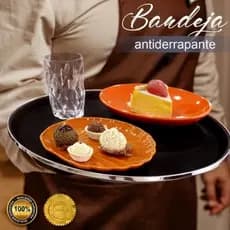 Bandeja Profissional Redonda Antiderrapante P/ Garçom 40cm Bar Restaurante