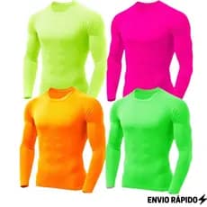 Camisa Neon Proteção Solar Uv Segunda Pele Do P Ao XG