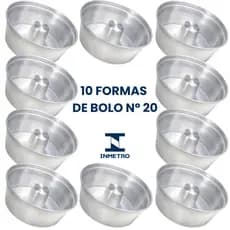 Forma pra Fazer Bolo Caseiro de Alumínio 20cm de Diâmetro com Furo Central Ideal Para Bolos Caseiros