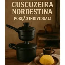 Cuscuzeira Prática Nordestina Porção Individual Tipo Paulistinha Peitinho Faz Cuscuz em 5 Minutos