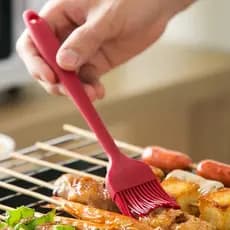 Pincel Culinário Silicone Pincelar Cozinha 24cm Untar Forma Vermelho 25cm Grande