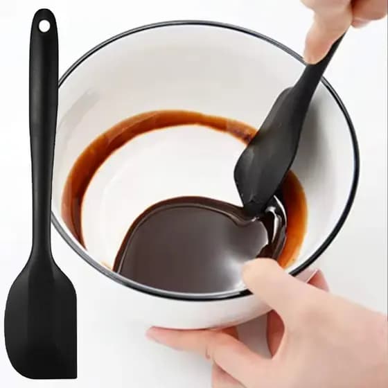 Espátula Pão Duro Silicone Reforçada Cozinha Preto 27cm Grande