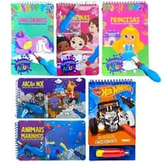 Livro Mágico Infantil Aquabook Para Colorir Com Água Reutilizável